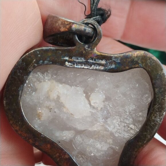 OOAK Charles Albert Sterling Silver Raw Quartz Crystal Cluster Pendant - Picture 8 of 11